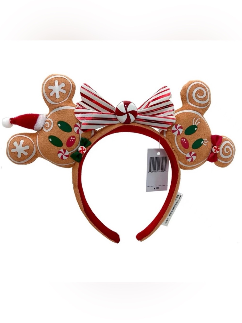🎄NWT DISNEY PARKS Christmas Gingerbread Holiday Mickey Minnie Ears Headband